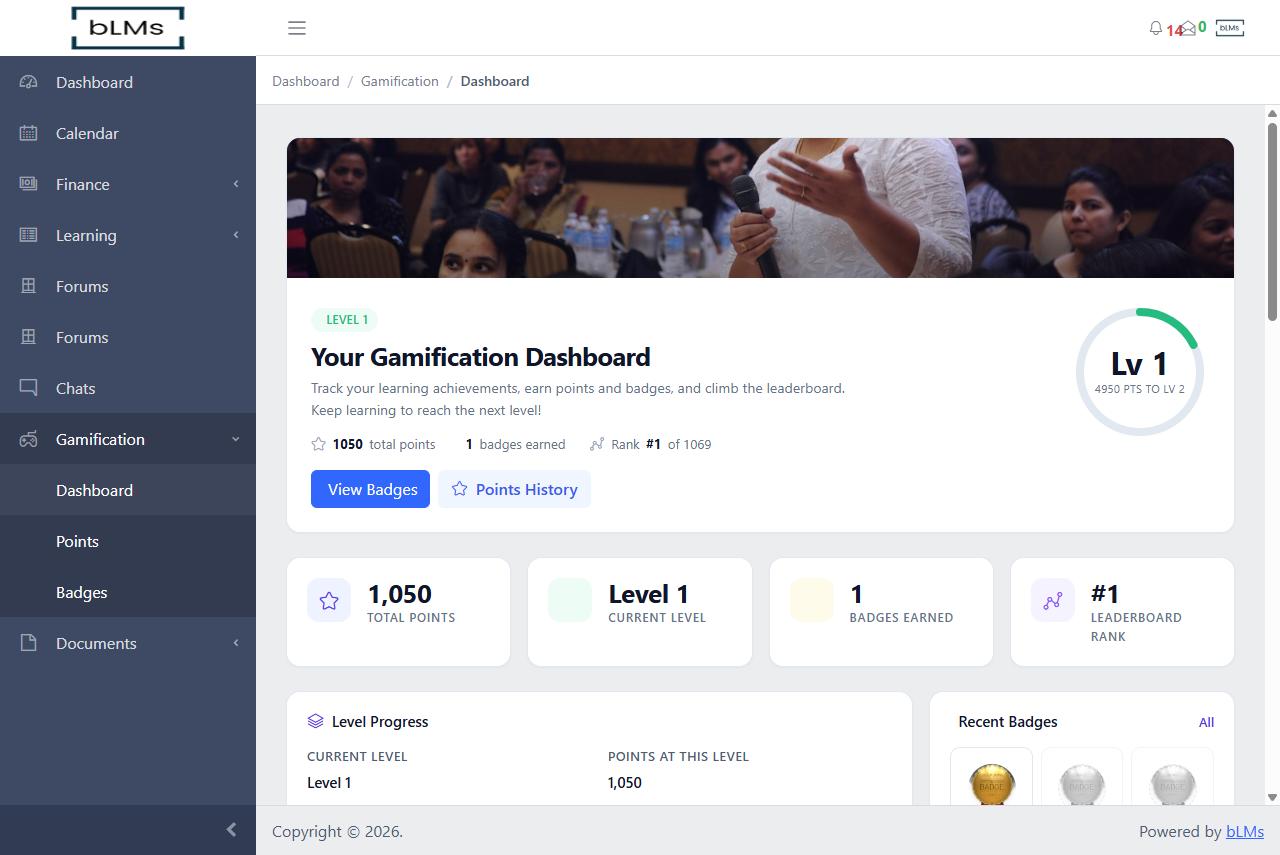 Gamification – dashboard