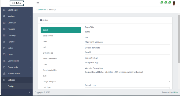 BLMS includes features that allow administrators to manage and maintain the overall operation and security of the system.