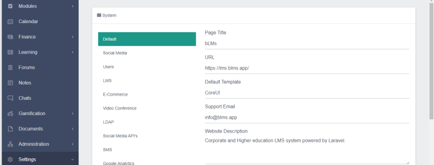 BLMS includes features that allow administrators to manage and maintain the overall operation and security of the system.